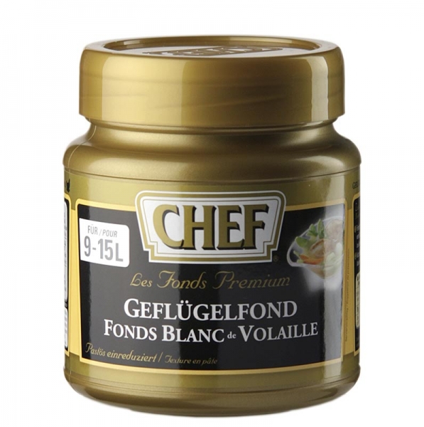 CHEF Premium Konzentrat - Geflügelfond, leicht pastös, hell, für 9-15 L, 630g