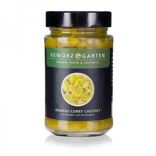 Gewürzgarten Ananas Curry Chutney, mit Mandeln, Holunderblüte und Zitronengras, 225 ml