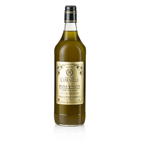 Olivenöl Vierge AOP, Fruité Noir, mild-süßlich, Baux de Provence, Cornille, 1 l