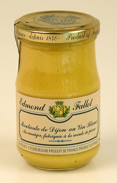 Dijon Senf mit Weißwein, fein und mittelscharf, Fallot, 190 ml