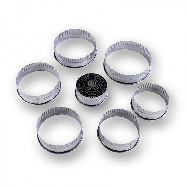 Blechausstecher Set, rund, gerippt, ø 2,2 -11cm, 3cm hoch, 14 tlg.