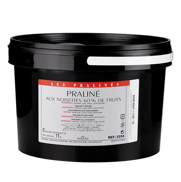 Praliné Masse fein, 60% Haselnuss, intensive Nuss- und kräftige Karamellnoten, 5 kg