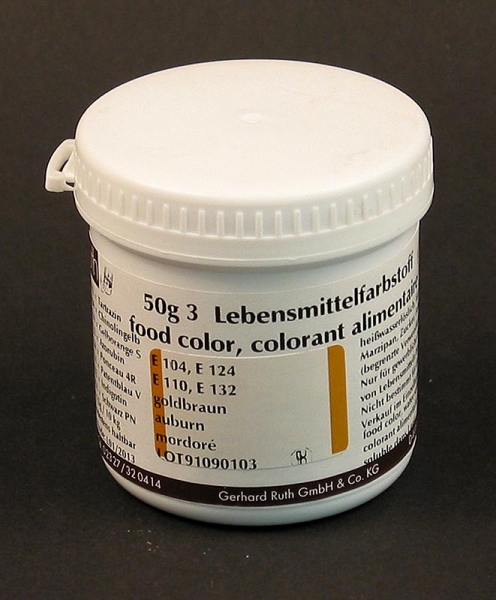 Lebensmittelfarbe, goldbraun, wasserlösliche Pulverfarbe, 9109, Ruth, 50g