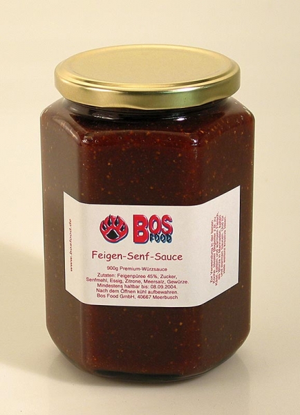 BOS FOOD Feigen-Senf-Sauce, eigene Kreation mit roten Feigen, 740 ml