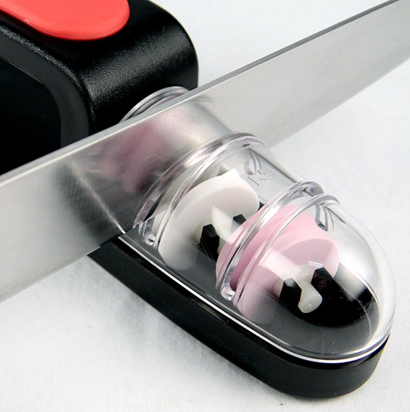 Mino Sharp Universal Messerschleifer/Keramikstein, rot-schwarz, groß, 440/BR, 1 St