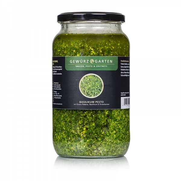 Gewürzgarten Basilikum Pesto, mit Basilikum, Pinienkernen, Grana Padano, 900 ml