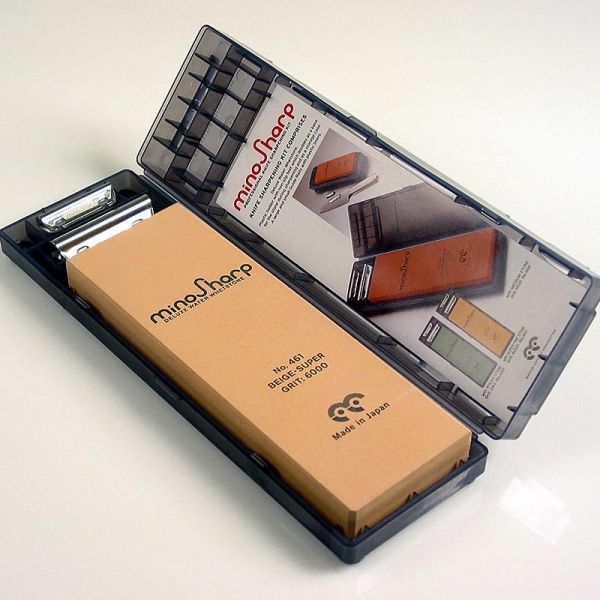 Mino Sharp Schleifstein (Wasser), Körnung 6000, mit Plastikhalter, No. 461, 1 St