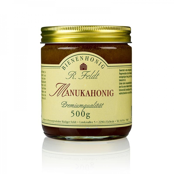 Manuka-Honig (Teebaum), Neuseeland, dunkel, flüssig, kräuterartig kräftig, 500g
