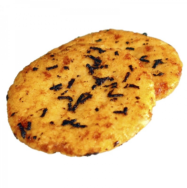 Reiscracker - Bin Bin Rice Crackers, ø ca. 7cm, mit Seetang & Sojasauce gewürzt, 135g
