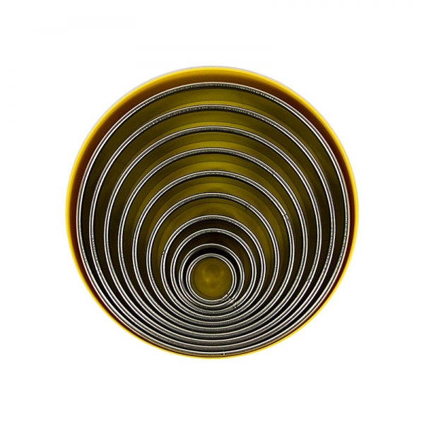 Edelstahl-Ausstecher Set, rund, glatt, ø 2,2 - 14cm, 3cm hoch, 10 tlg.
