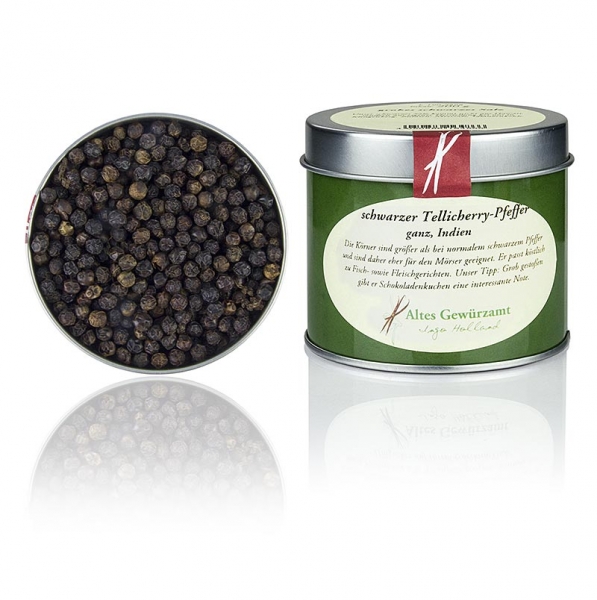 Tellicherry-Pfeffer, schwarzer Pfeffer, Altes Gewürzamt, 90 g