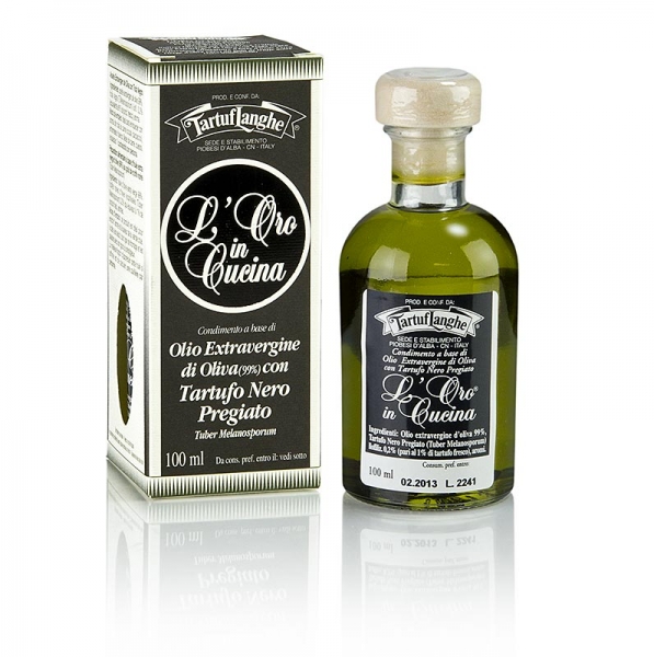 L´Oro Olivenöl Extra Vergine mit Wintertrüffel & Aroma (Trüffelöl), Tartuflanghe, 100 ml