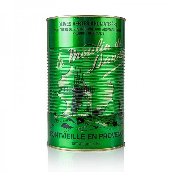 Grüne Oliven, mit Kern, mit Kräutern der Provence, Arnaud, 4,3 kg