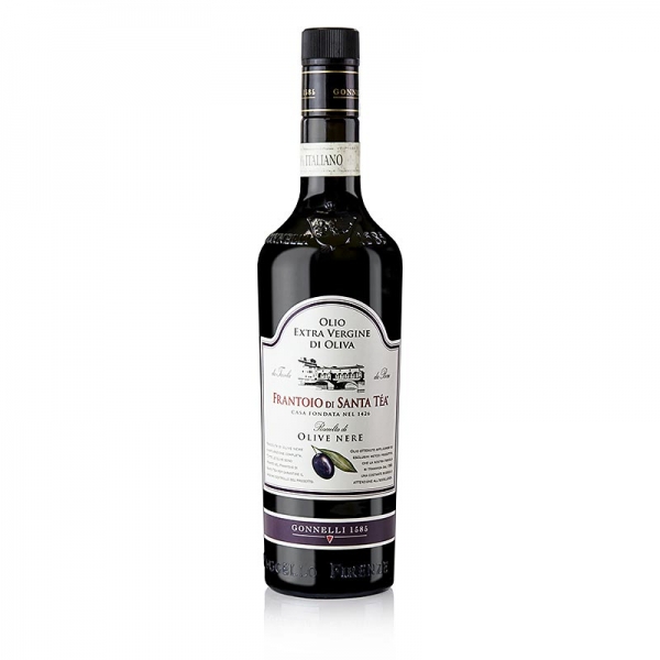 "Dolce Delicato", Olivenöl Extra Vergine, schwarze Oliven, Santa Tea Gonnelli, 750 ml