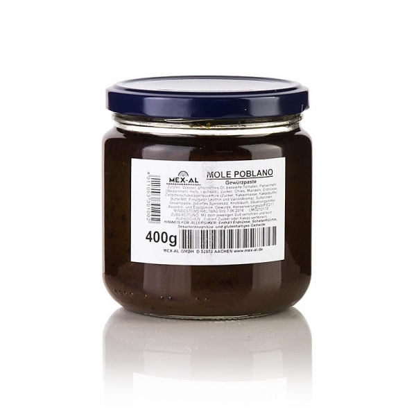 Mole Poblano, mexikanische Schokoladensauce, pikant, 400g