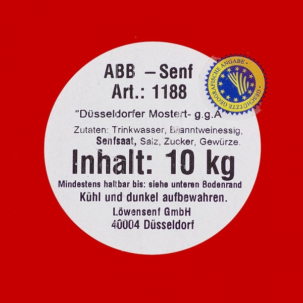 Düsseldorfer ABB-Senf - Das Original, mittelscharf, 10 kg