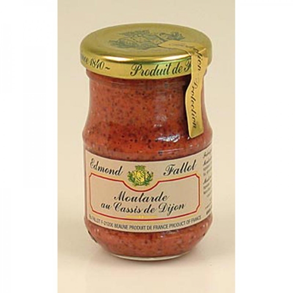 Dijon Senf mit schwarzen Johannisbeeren, grob, mit Weißwein & Cassislikör,Fallot, 100 ml