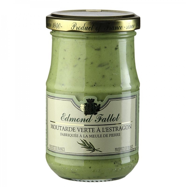 Dijon Senf mit Estragon, grün, fein, Fallot, 190 ml