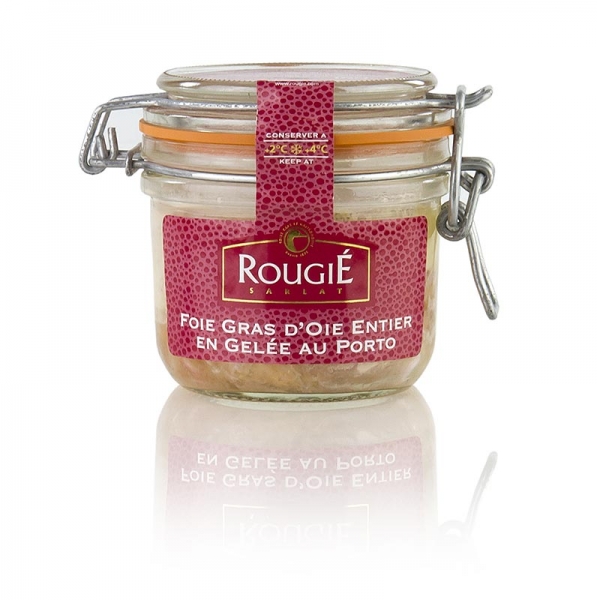 Gänseleber - Entier, in Portweingelée, 100% Foie Gras, Halbkonserve, Rougié, 180g