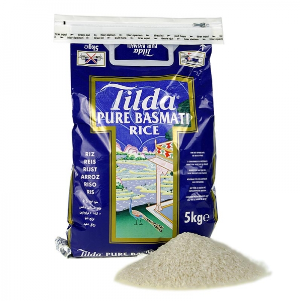 Basmati Reis, Tilda, im praktischen Reißverschluß-Sack, 5 kg
