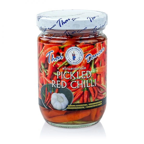 Chili Schoten, rot, klein, eingelegt, 200g