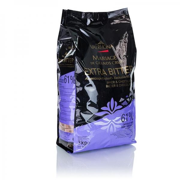 Extra Bitter, dunkle Couverture, Callets, 61% Kakao, 3 kg