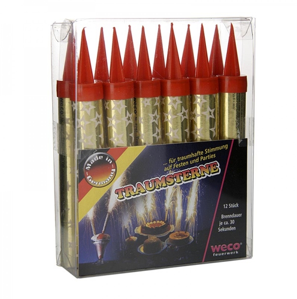 Tischfeuerwerk Traumsterne, Brenndauer ca. 30 Sekunden, 12 St