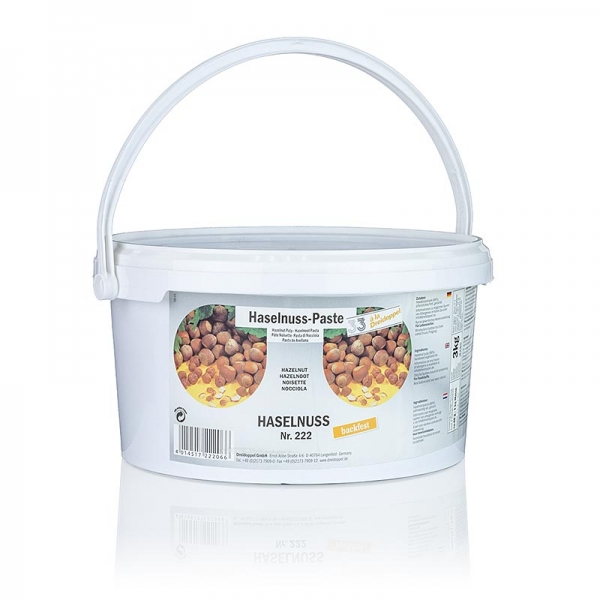 Haselnusspaste, glatt, 88% Haselnussmark, Dreidoppel, No.222, 3 kg