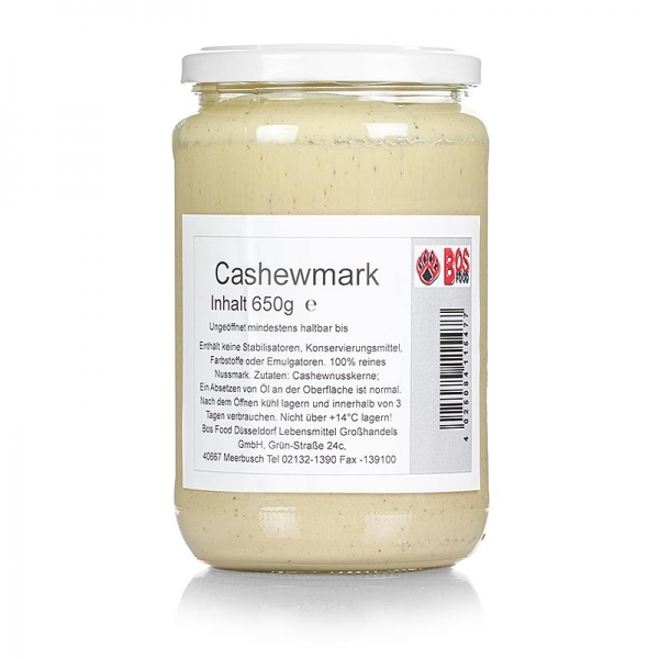 BOS FOOD Cashewkern-Mark, 100% Mark ohne Zusatzstoffe, 680g