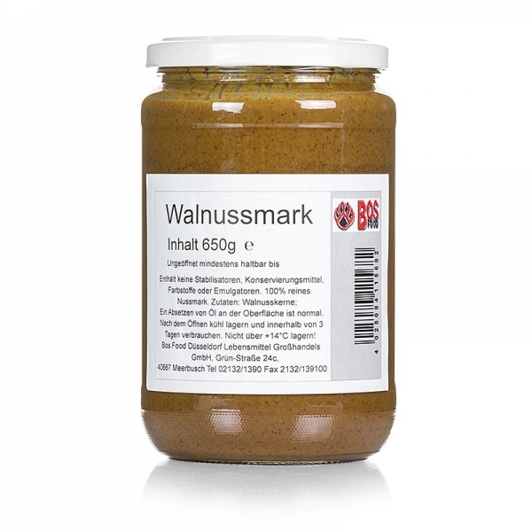 BOS FOOD Walnuss-Mark, 100% Mark ohne Zusatzstoffe, 650g