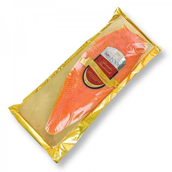 Schottischer Räucherlachs, ganze Seite, geschnitten, ca.1.000g
