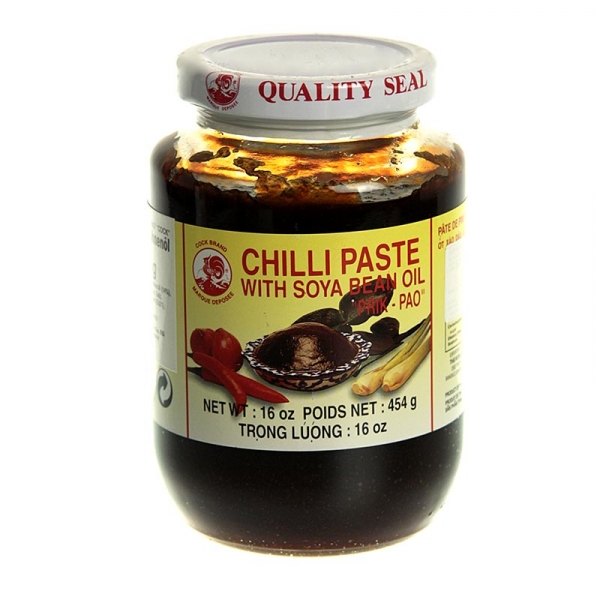 Chili-Paste - Nam Prik Pao, mit Sojabohnenöl, Cock Brand, 454g