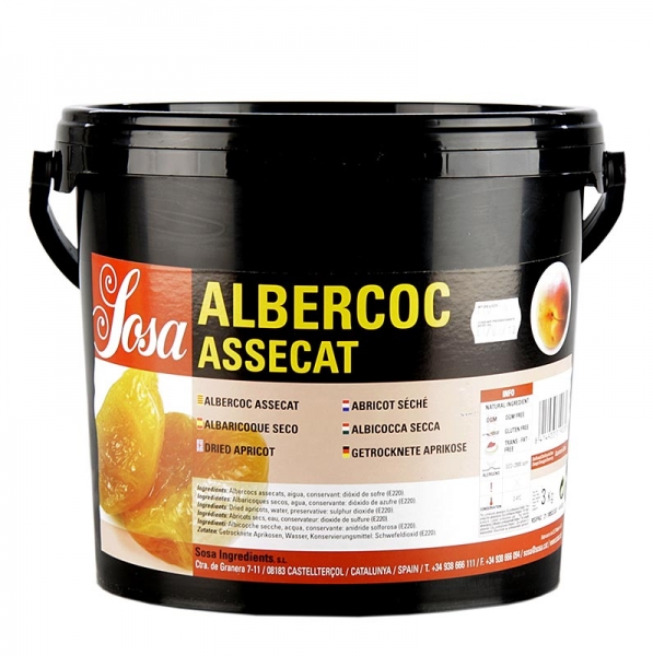 Aprikose, in Stücken, getrocknet, 3 kg