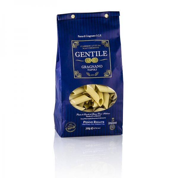 Pastificio Gentile Gragnano IGP - Penne rigate, bronzegezogen, 500g