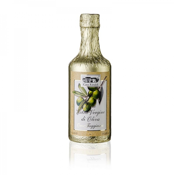 Casa Rinaldi "Oro di Taggiasca", Olivenöl Extra Vergine, unfiltriert, Goldfolie, 500 ml