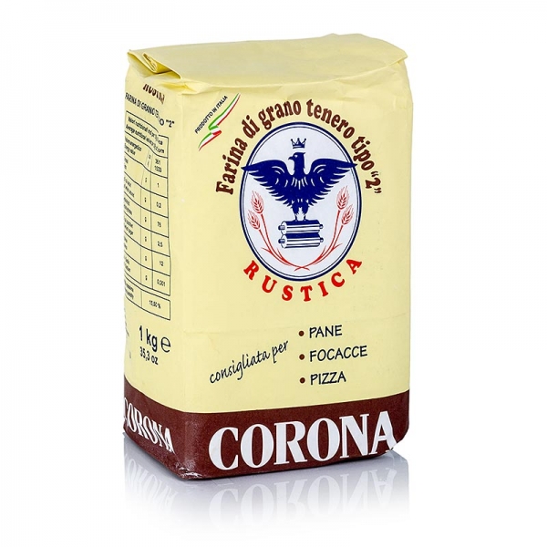 Dunkles Weizen Mehl, "Farina rustica", für Brot, Focaccia und Pizza, 1 kg