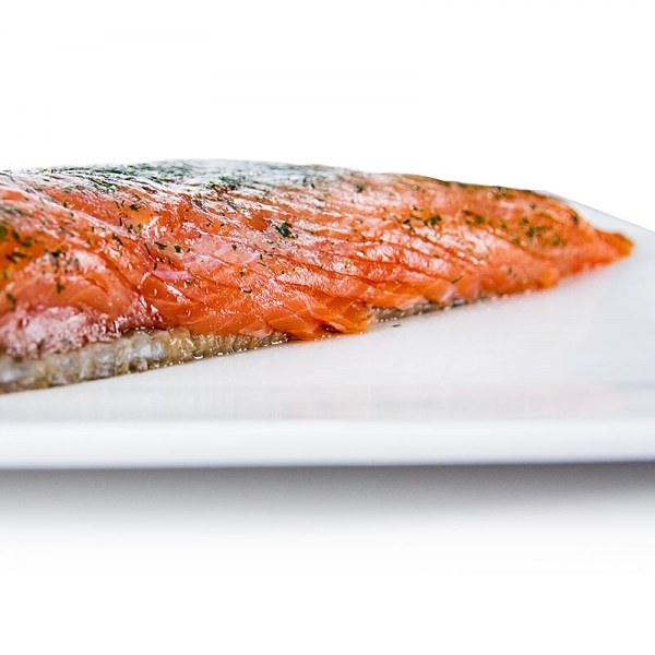 Norwegischer Graved Lachs, gebeizt, mit Dill, halbe Seite, ca.500g