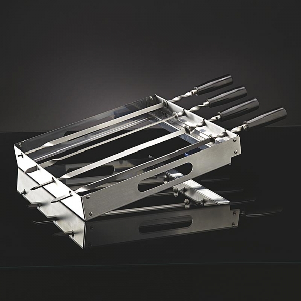 Grillzubehör - Schaschlik Shish Kebab Set, 4 Spieße, Edelstahl, 1 St