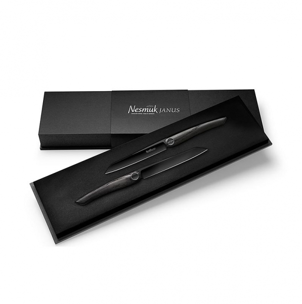 Nesmuk Janus Steak & Tafelmesser, Griff Mooreiche, 2 St