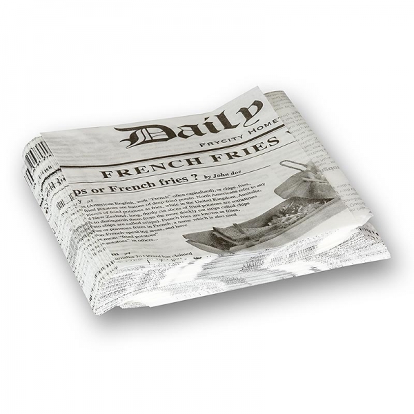 Snack Tüte mit Zeitungspapierdruck, ca.130x130mm, 500 St