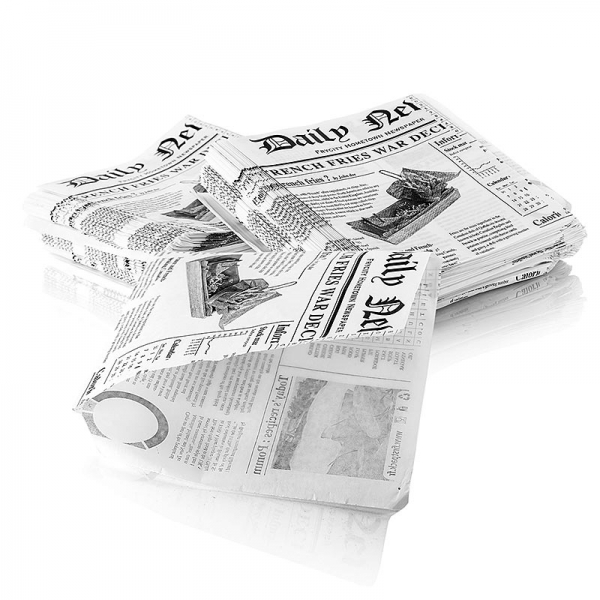 Snack Tüte mit Zeitungspapierdruck, ca.170x170mm, 500 St