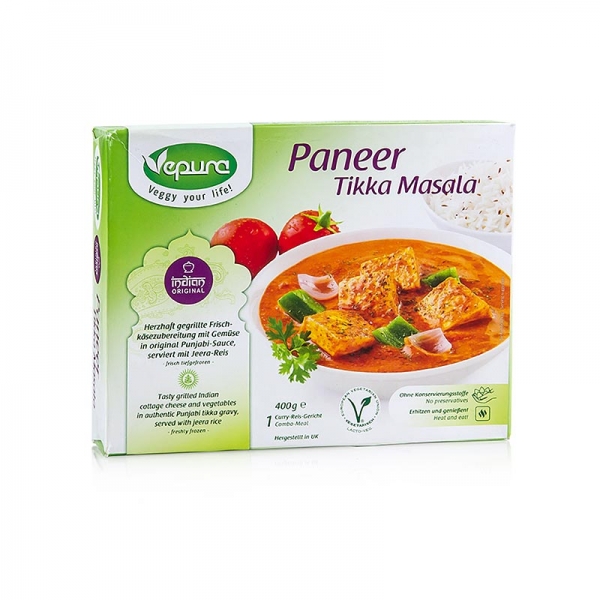 Paneer Tikka Masala, Frischkäse mit Punjabi Sauce, Basmatireis TK, 400g