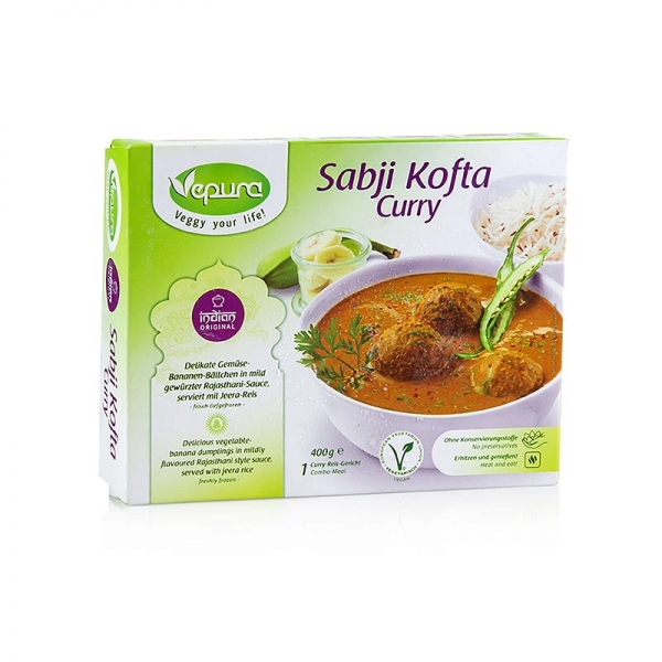 Sabji Kofta Curry, Gemüse-Bananen Bällchen, Rajasthani Sauce, Jeera Reis TK, 400g