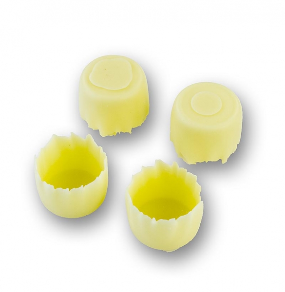 Schokoladen- Form "Geriffelt" Weiß, Ø 25m, H20mm, Michel Cluizel, 864g, 288 St