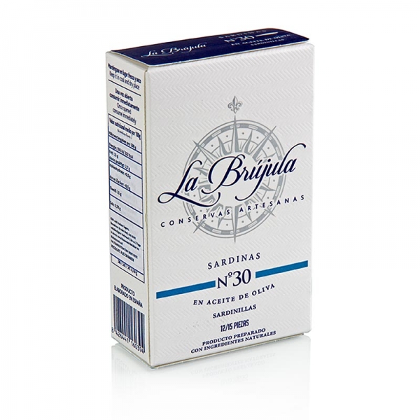 Sardinen in Olivenöl (12-15 Stück), La Brújula, 115g