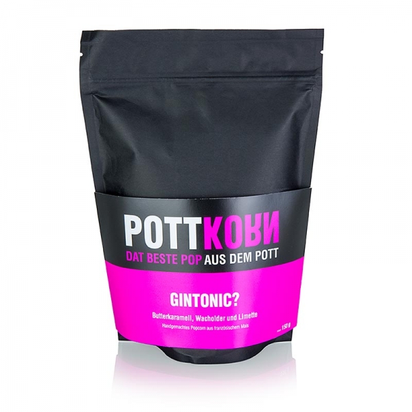 Pottkorn - GinTonic?, Popcorn mit Butterkaramell, Wacholder & Limette, 150g