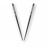 Sushi-Stäbchen, schwarz lackiert, mit edlem Dekor, 1 St